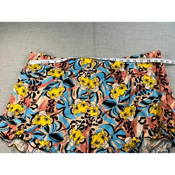 Disney Lion King Simba Sleep Shorts Plus Size 2X 18W-20W Blue Pink Rayon - Picture 3 of 6